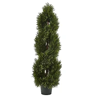 4ft. Potted Double Pond Cypress Spiral Topiary Tree
