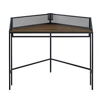 Walker Edison 42" Dark Walnut Industrial Corner Desk