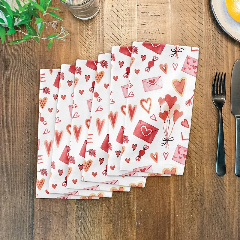 Valentine's Balloon & Note Beverage Napkin