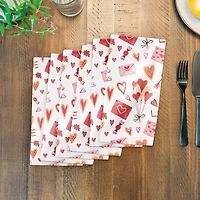 Valentine's Balloon & Note Beverage Napkin