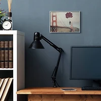 Stupell Industries Bridge Girl Balloons Abstract Wall Art in Gray Frame