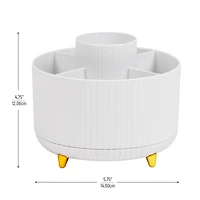 Mind Reader Rotating Pen Cup, 5-Compartment Accessory Holder for Desk Supplies