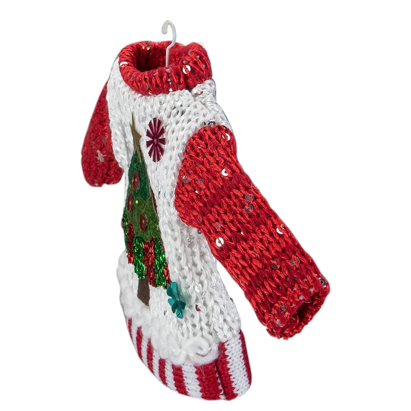 Knitted Ugly Sweater with Hanger Yarn Christmas Tree Ornament