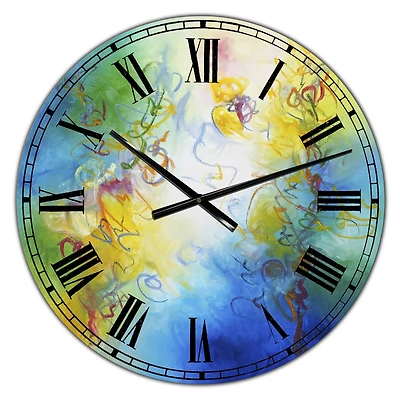 Designart 'Color Dances Oversized Modern Wall Clock