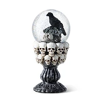 Glitzhome® 100mm 7.25"H Halloween Resin Stacked Skull Waterglobe