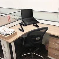 Mind Reader Black Lap Desk with Adjustable Legs & Ventilated Platform with Fan