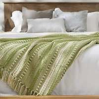 DII® Antique Green Braided Stripe Throw