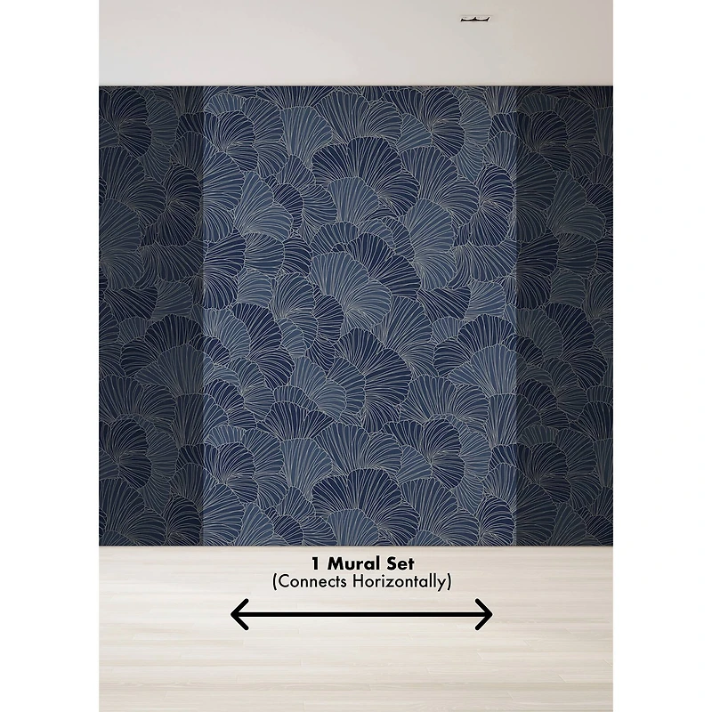 Katie Hunt Royal Blue Petals Wall Mural