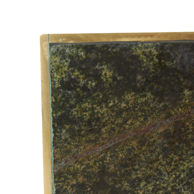 5.75" Green Marble Curved Rectangular Bookend Set
