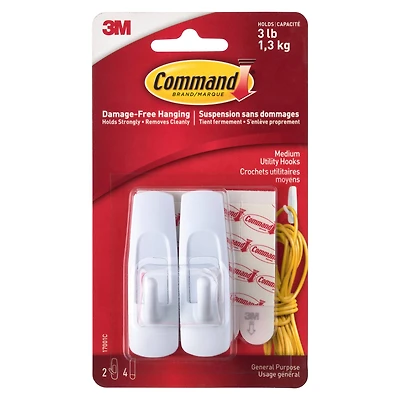 12 Packs: 2 ct. (24 total) Command™ White Utility Hooks