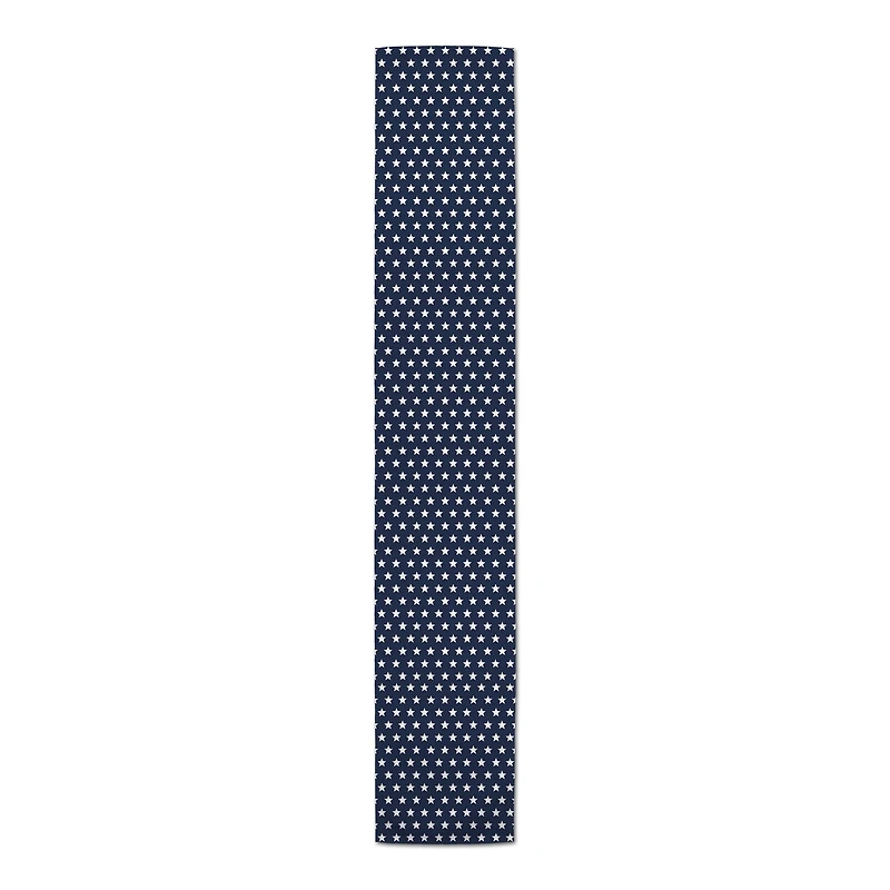White Stars On Blue Indoor/Outdoor Table Runner