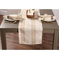 DII® 72" Metallic Cream Plaid Table Runner
