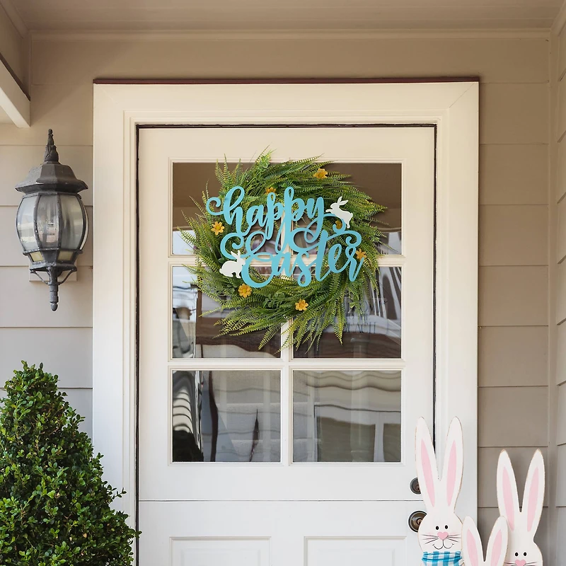 Glitzhome® 18" Easter Metal "Happy Easter" Door Hanger