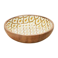 Hello Honey® Enameled Acacia Wood Print Bowls Set