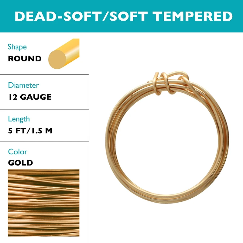The Beadsmith® Wire Elements™ Gauge Gold Tarnish Resistant Soft Temper Wire