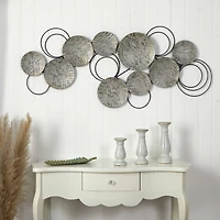4.5ft. x 2ft. Galvanized Embossed Metal Discs Wall Art Decor