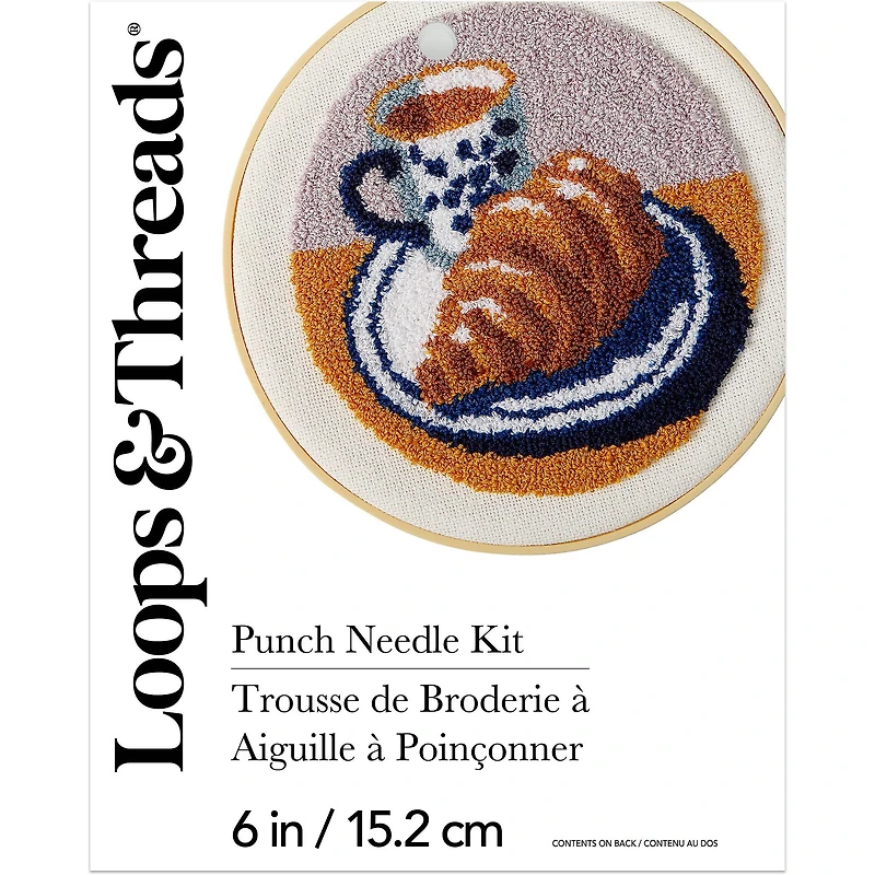 6" Croissant Punch Needle Kit with Hoop by Loops & Threads®