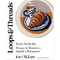 6" Croissant Punch Needle Kit with Hoop by Loops & Threads®