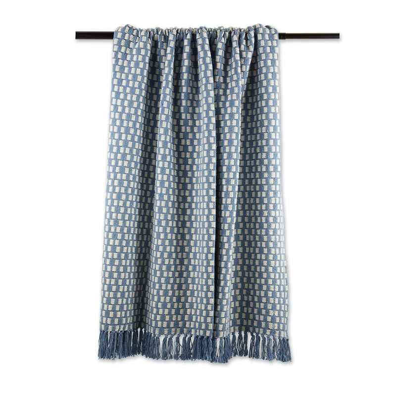 DII® Stonewash Blue Urban Check Throw