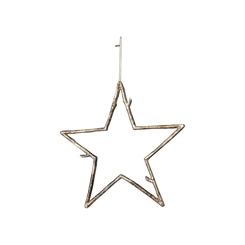 Hello Honey® 13" Antique Gold Twig Star Metal Ornament