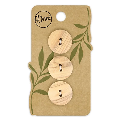 Dritz® 20mm Beige-Camel Sustainable Wood Round Button, 9ct.