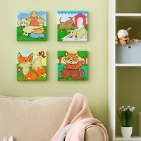 Arteza® Kids Canvas Paint Kit, 4 8x8 Canvas with Brushes & Paints Animals