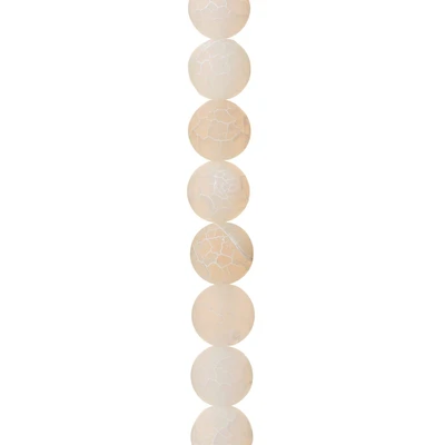 12 Pack: Matte White Crackle Agate Round Beads, 10mm by Bead Landing™