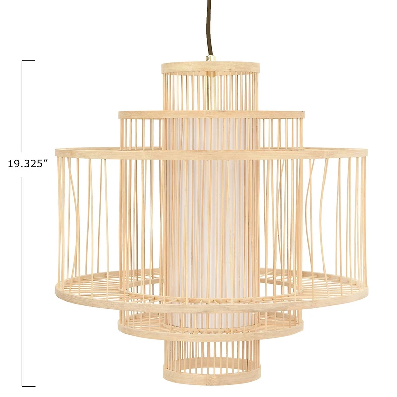 Hello Honey® 19.5" Boho Tiered Bamboo Chandelier