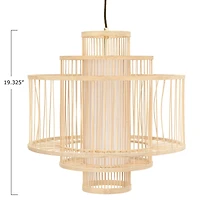 Hello Honey® 19.5" Boho Tiered Bamboo Chandelier