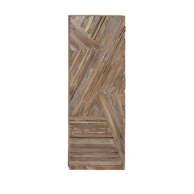 Blue Farmhouse Abstract Recycled Teak Wall Decor, 56" x 20"