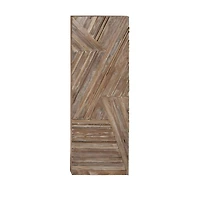 Blue Farmhouse Abstract Recycled Teak Wall Decor, 56" x 20"