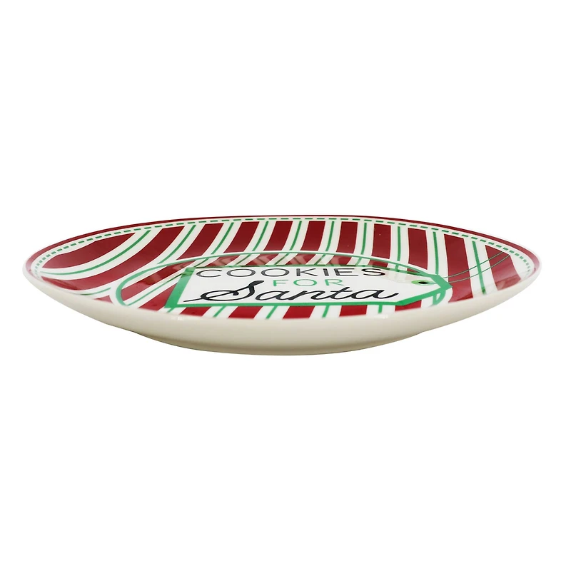 8.5" Red & White Cookies for Santa Ceramic Plate by Ashland®