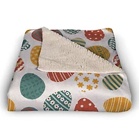 Bold Easter Egg Pattern Blanket 50" x 60" Sherpa Fleece Blanket