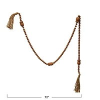 Hello Honey® 6ft. Wood Beads & Acorns with Jute Tassels Garland