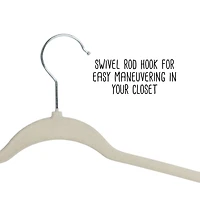 Honey Can Do Warm Gray Slim-Profile Non-Slip Velvet Hangers
