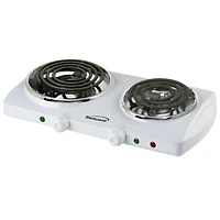 Brentwood White 1500W Double Electric Burner