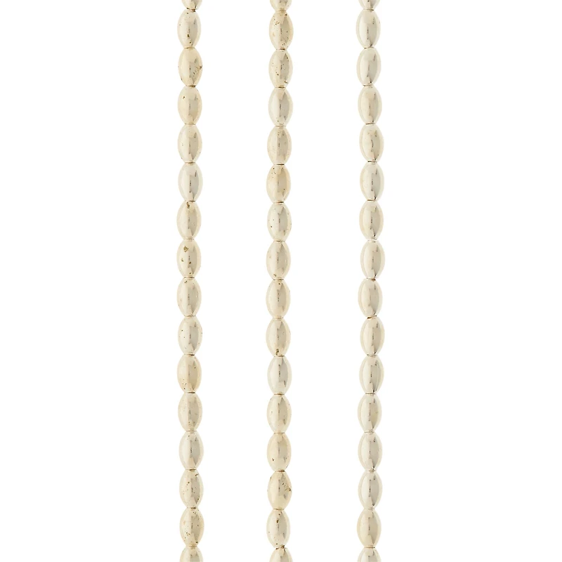 12 Pack:  Silver Metal Small Oval Beads, 6mm by Bead Landing™