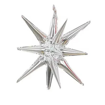 22" Silver Explosion Star Foil Balloon