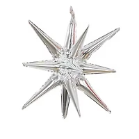 22" Silver Explosion Star Foil Balloon