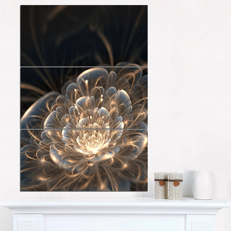 Designart - Fractal Flower with Golden Rays