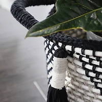 Black Polyester Traditional Storage Basket Set