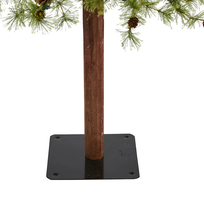 8ft. Pre-Lit Wyoming Alpine Artificial Christmas Tree, Clear LED Lights