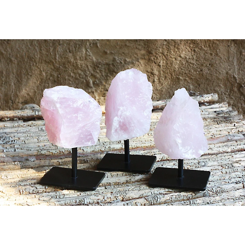 Rose Quartz on metal Stand