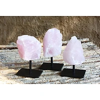 Rose Quartz on metal Stand