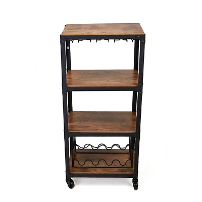 Mind Reader 39" 4-Tier Rolling Bar Cart