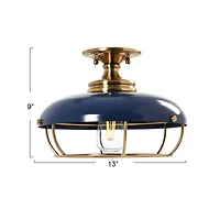 Hello Honey® 13" Wide Caged Dome Metal Semi-Flush Mount Ceiling Light