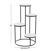 White Iron Modern Plantstand, 31" x 17" x 17"