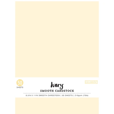 Colorbok® Ivory 8.5" x 11" Smooth Cardstock, 50 Sheets