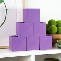Household Essentials 11" Purple Storage Cubes with Diagonal Lip Handles, 6ct.