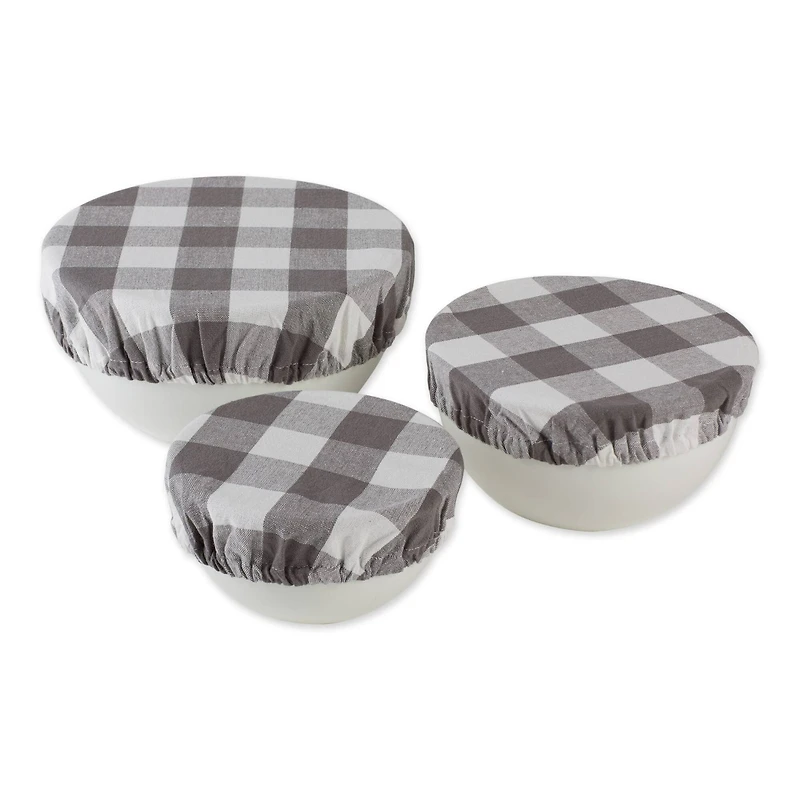 DII® Assorted Gray Buffalo Check Woven Dish Cover Set